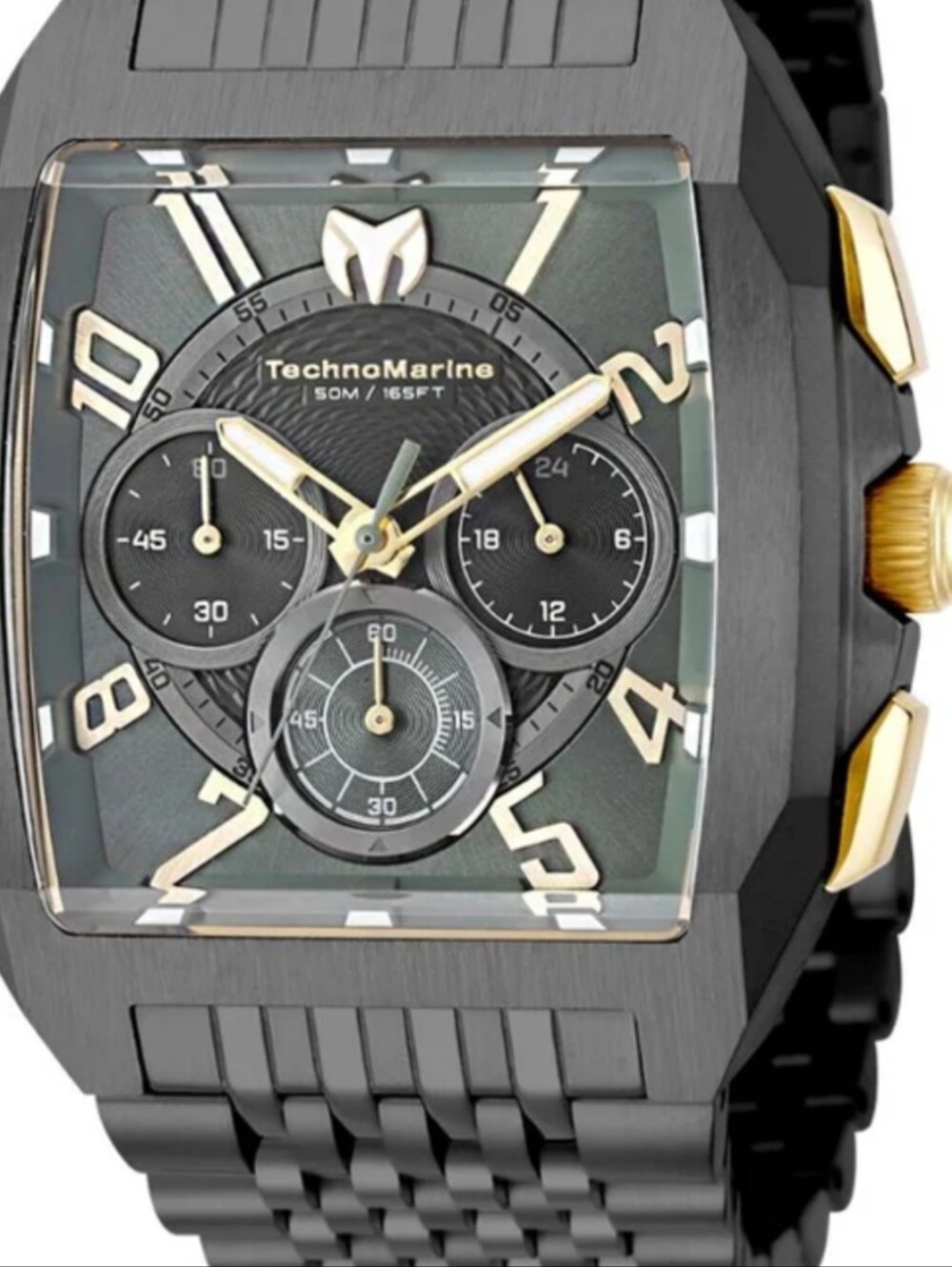 INVICTA TECHNO MARINE BLACK AQUA QUADRANT MEN 41MM WATCH